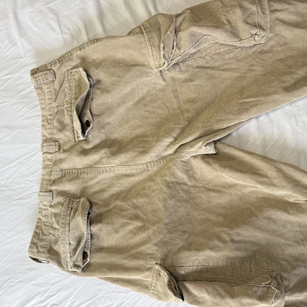 Vintage Y2K GAP Mens Baggy Corduroy Cargo Pants Size 36x32 Relaxed Fit Pockets